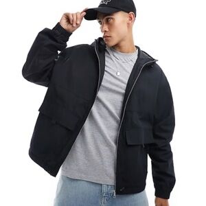 ASOS Men's Black Windbreaker Jacket